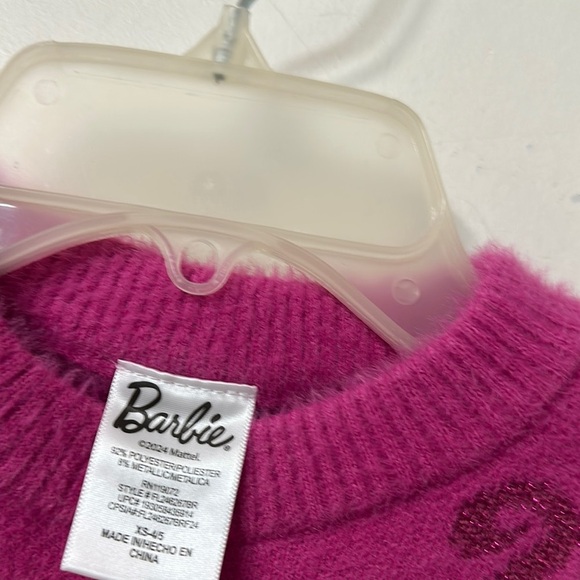 Barbie Pink Cropped Sweater with Long Sleeves - Picture 2 of 2
